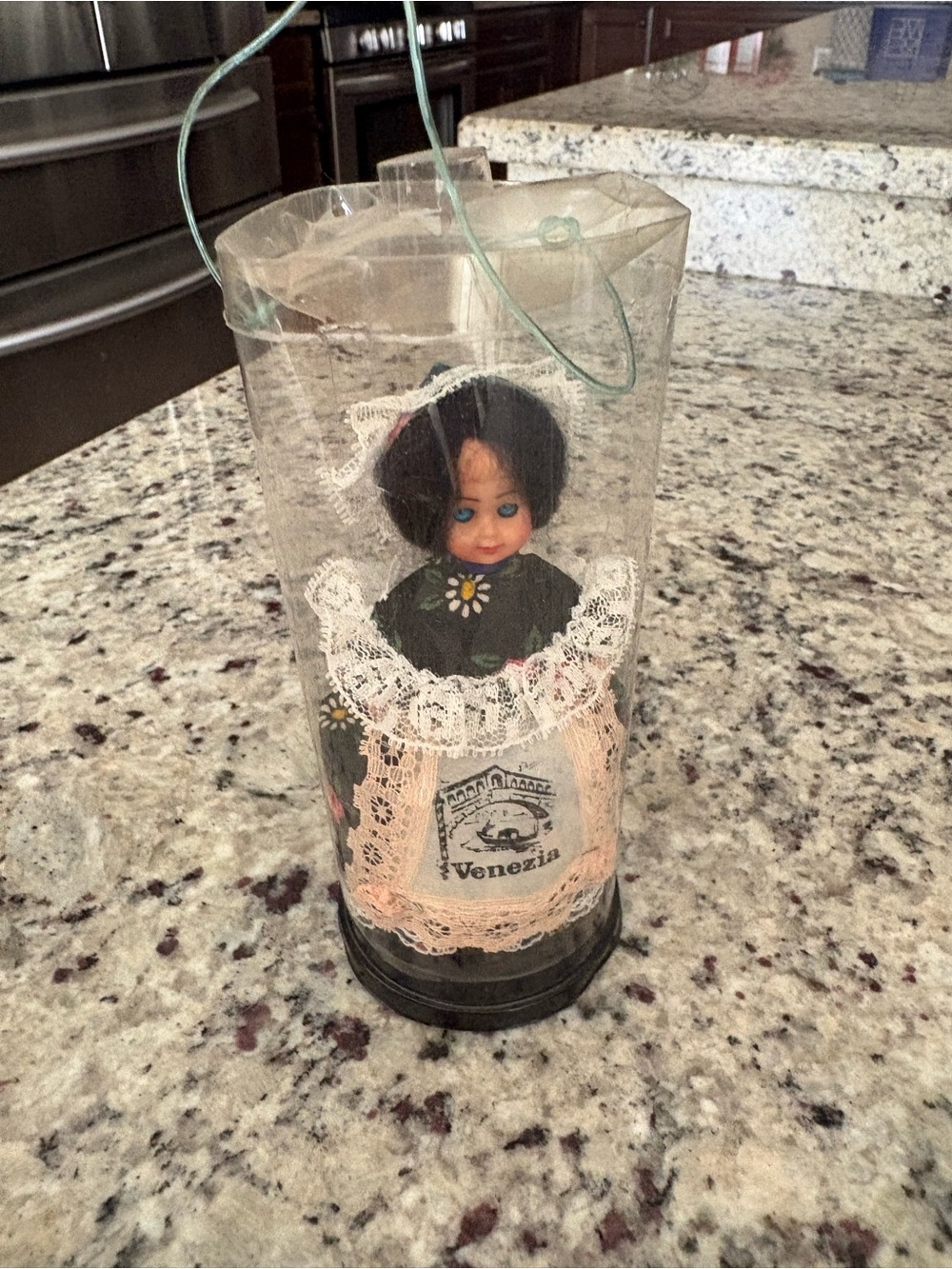 Venezia vintage collectible souvenir doll in plastic tube